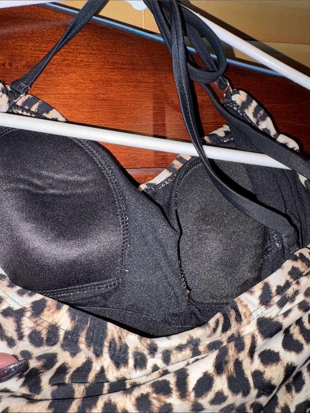 attention Leopard Print One-Piece Swimsuit in Black and Tan - Picture 4 of 4